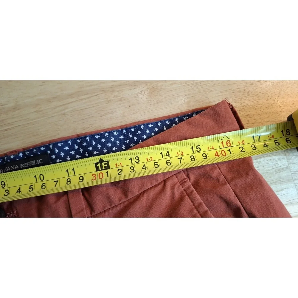 Banana Republic Men's Aiden Cinnabar Cotton Pants Size 31 X 32 Summerweight